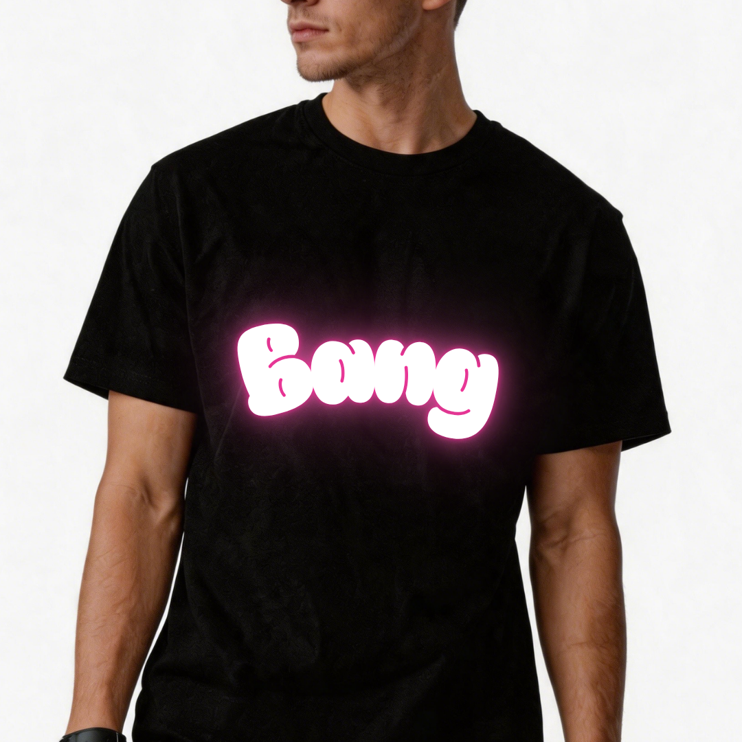 Man’s black short-sleeved T-shirt for summer Featuring a unique, trendy print 100% cotton
