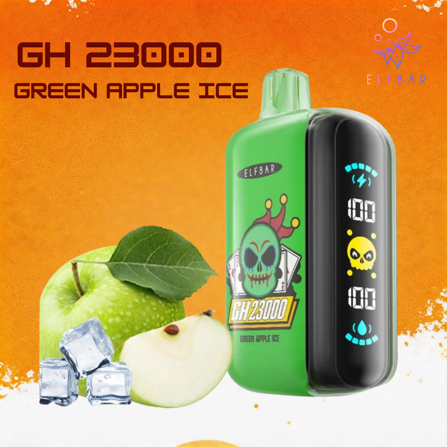 Elf Bar GH23000 23000 Puffs Disposable Vape 50mg Wholesale Green Apple Ice