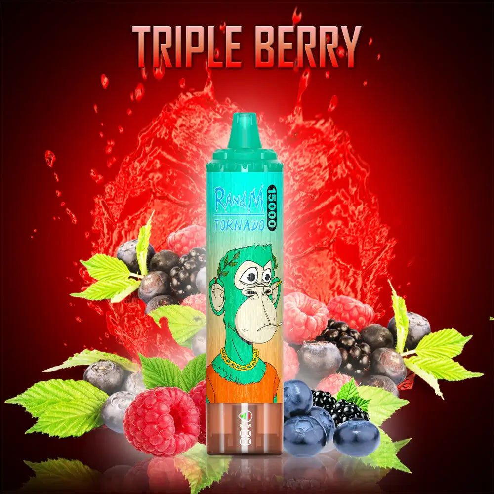 Fumot RandM Tornado 15000 15K Puffs Disposable Vape 20mg Wholesale Triple Berry