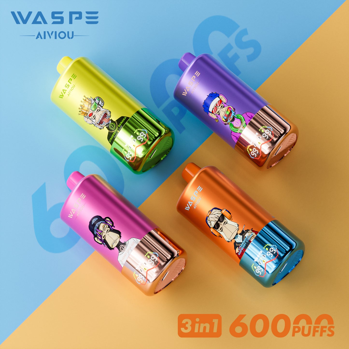 WASPE AIVIOU 60000 60K Puffs 3in1 Disposable Vape