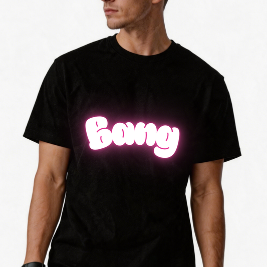 Man’s black short-sleeved T-shirt for summer   Featuring a unique, trendy print   100% cotton