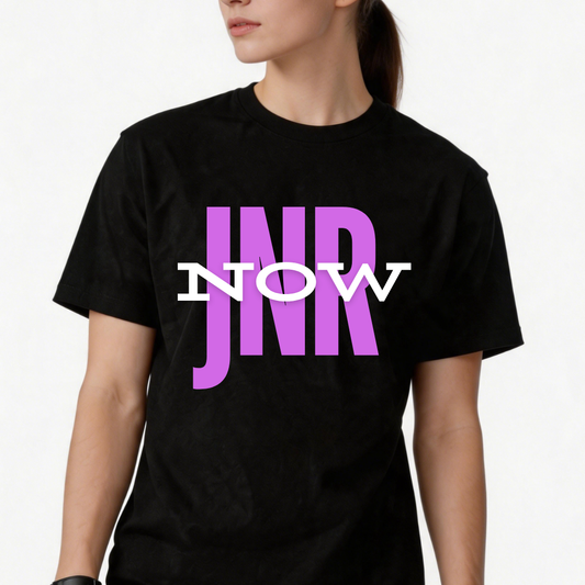 Women’s black short-sleeved T-shirt for summer   Featuring a unique, trendy print   100% cotton