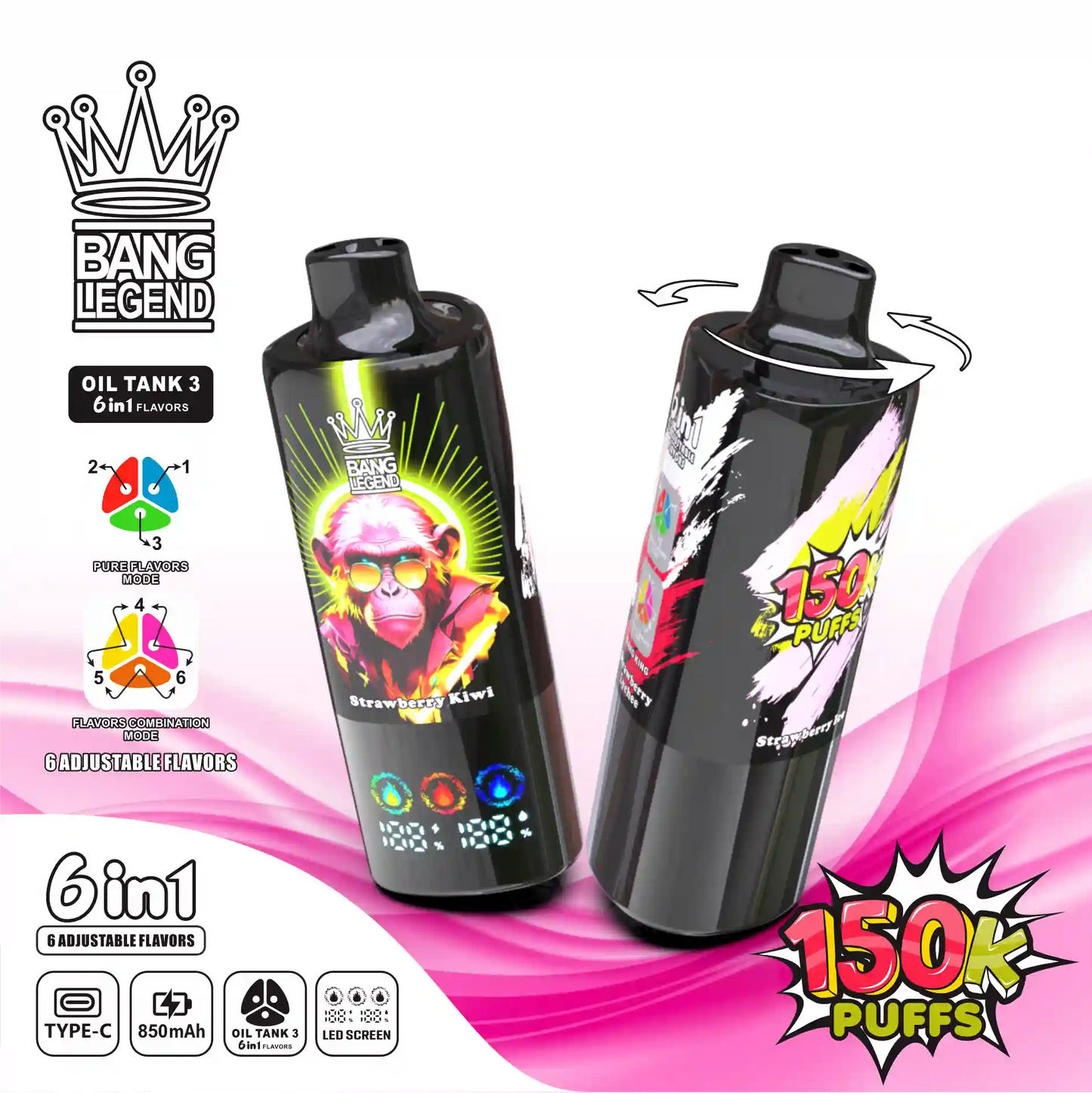 Bang Legend 150000 150K Puffs 6 in 1 Disposable Vape