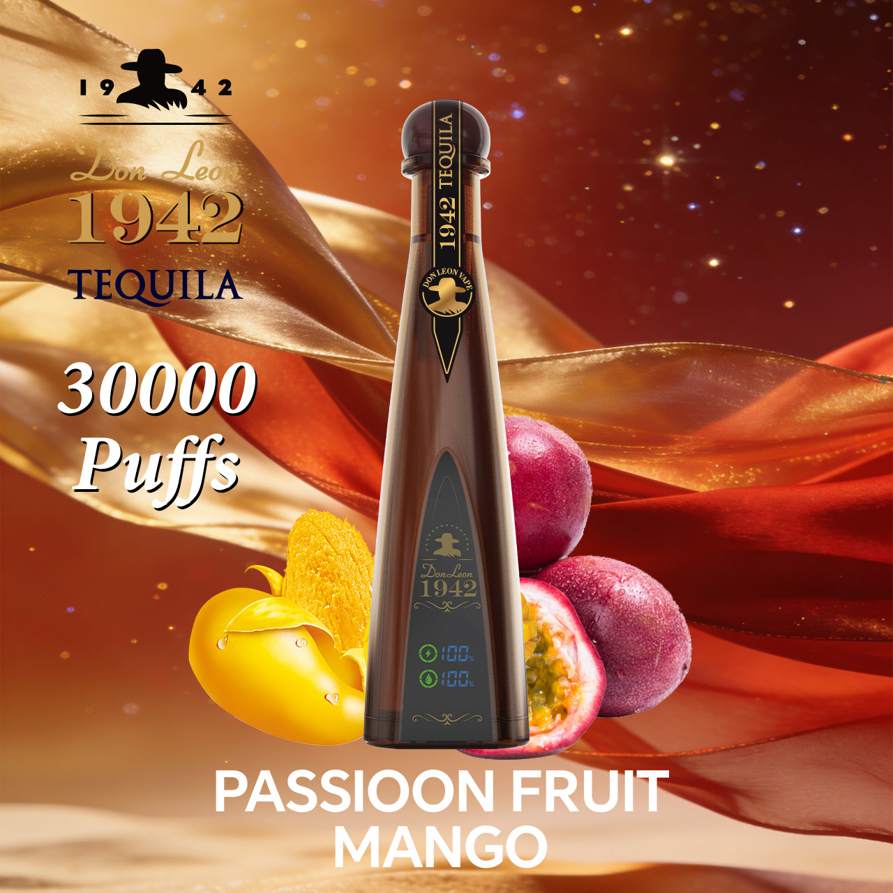 Don Leon Tequila Vape 30000 Puffs 2% Disposable Vape Passion Fruit Mango