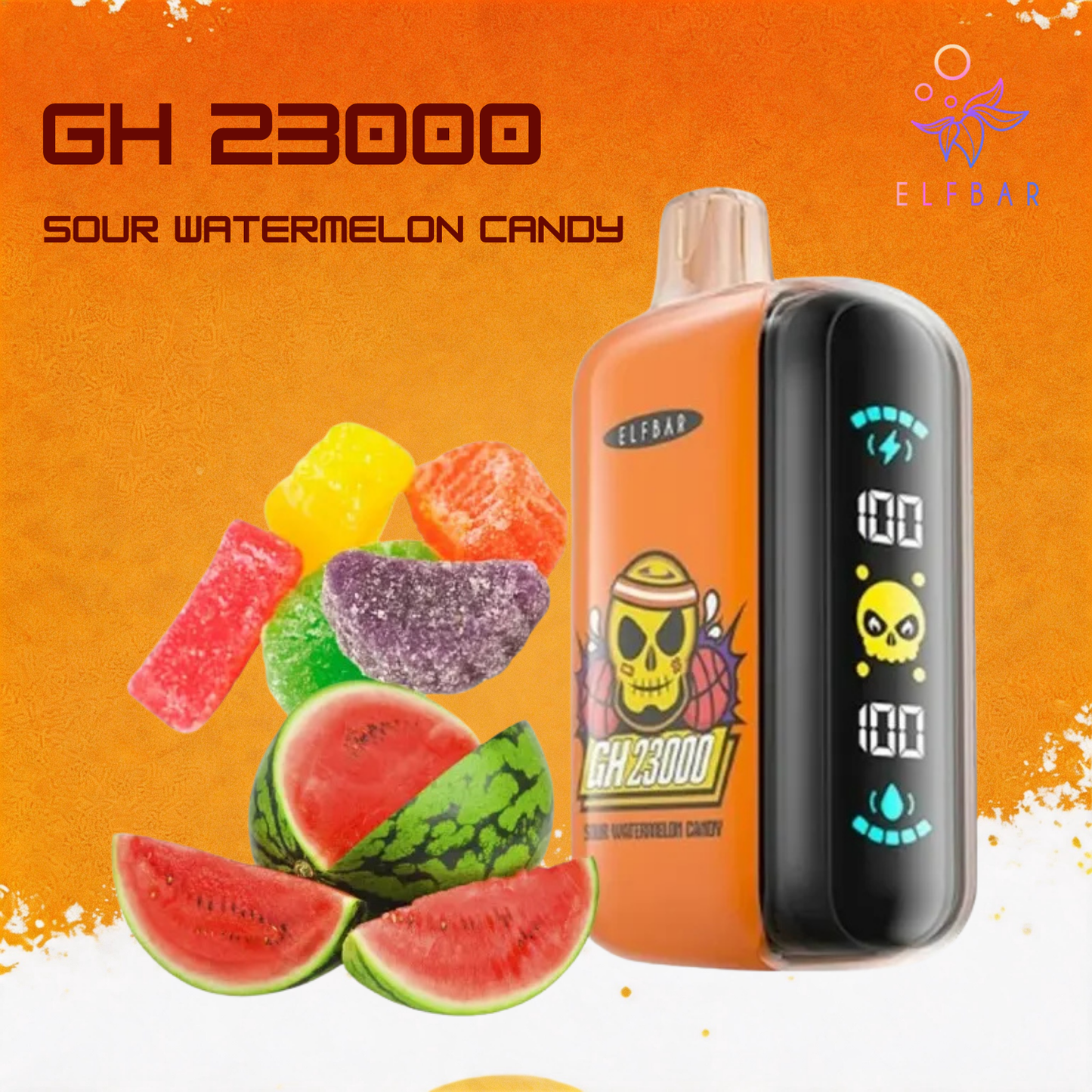 Elf Bar Gh23000 23000 23K Puffs Disposable Vape Sour Watermelon Candy