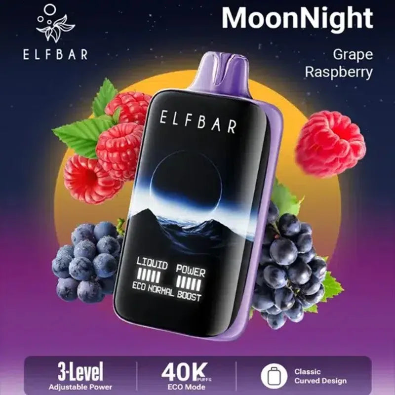 Elfbar Moon Night 40000 40K Puffs Disposable Vape Wholesale Grape Raspberry