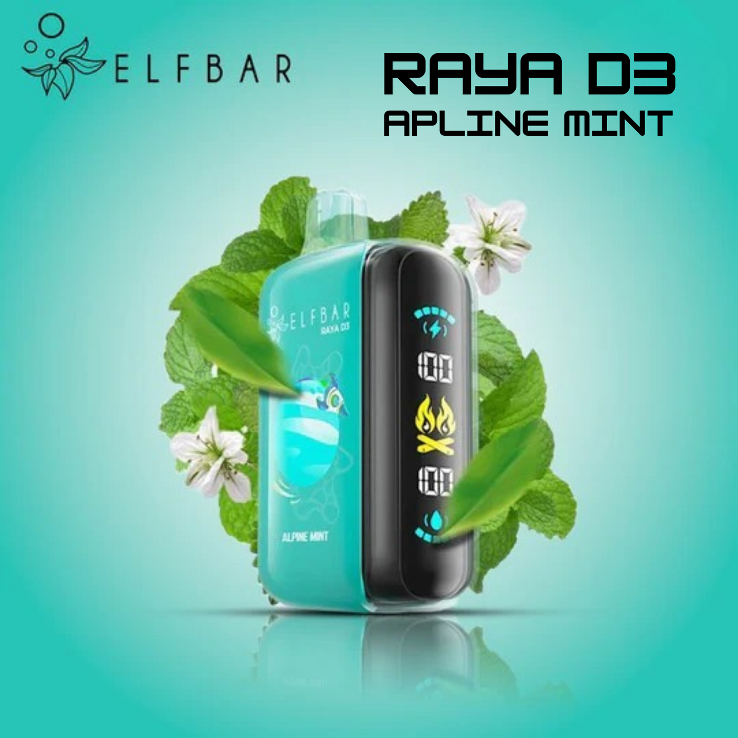 Elfbar Raya D3 25000 25K Puffs Disposable Vape Apline Mint