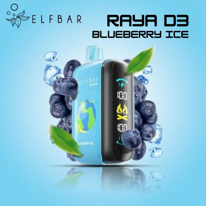 Elfbar Raya D3 25000 25K Puffs Disposable Vape Blueberry Ice