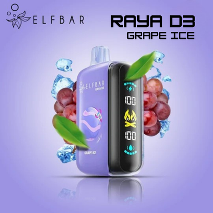 Elfbar Raya D3 25000 25K Puffs Disposable Vape Grape Ice