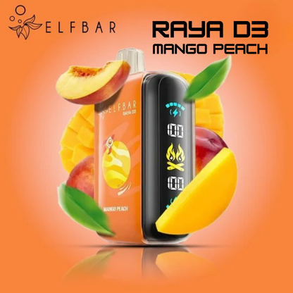 Elfbar Raya D3 25000 25K Puffs Disposable Vape Mango Peach