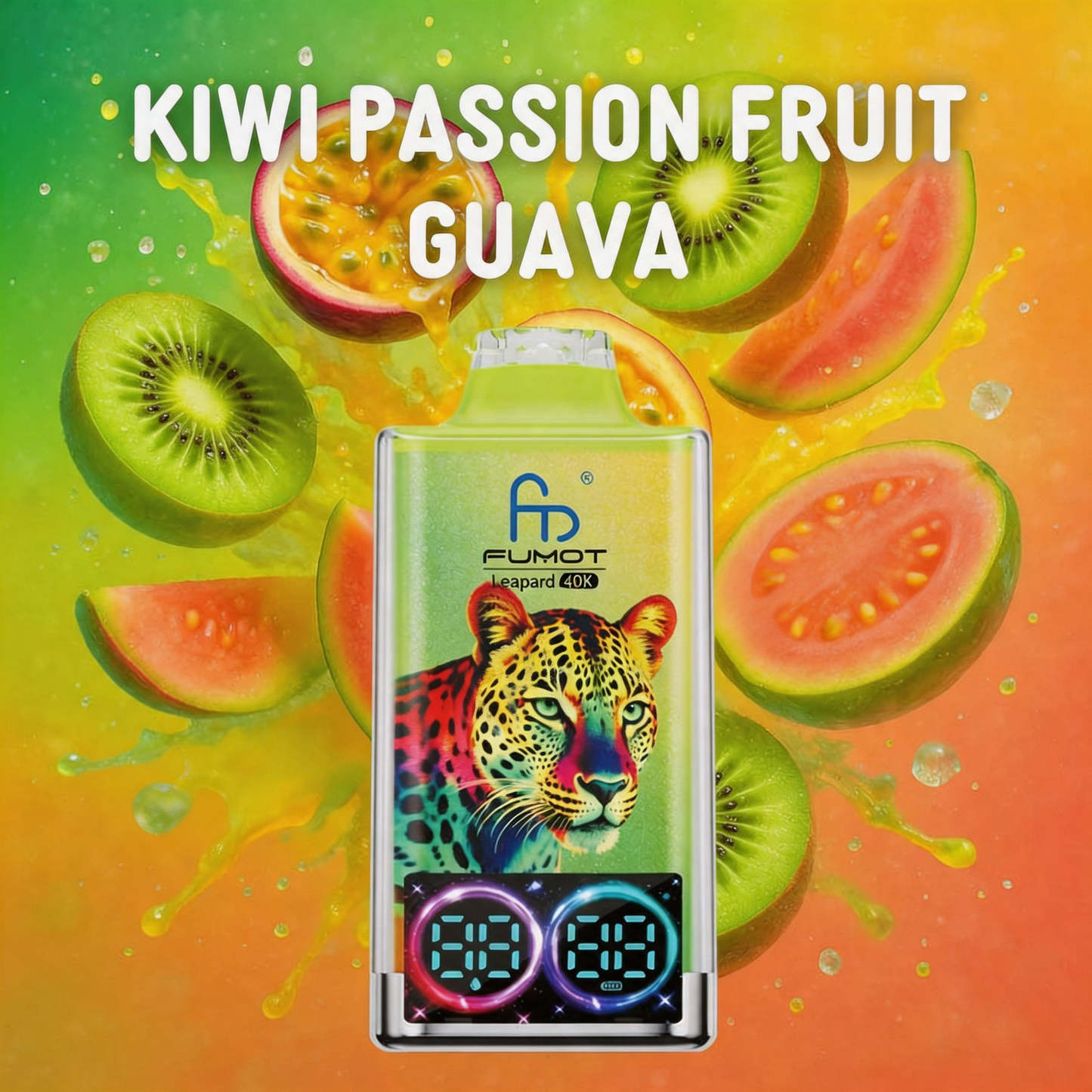 Fumot Leopard 40K Puffs Disposable Vape 20mg Wholesale Kiwi Passion Fruit Guava