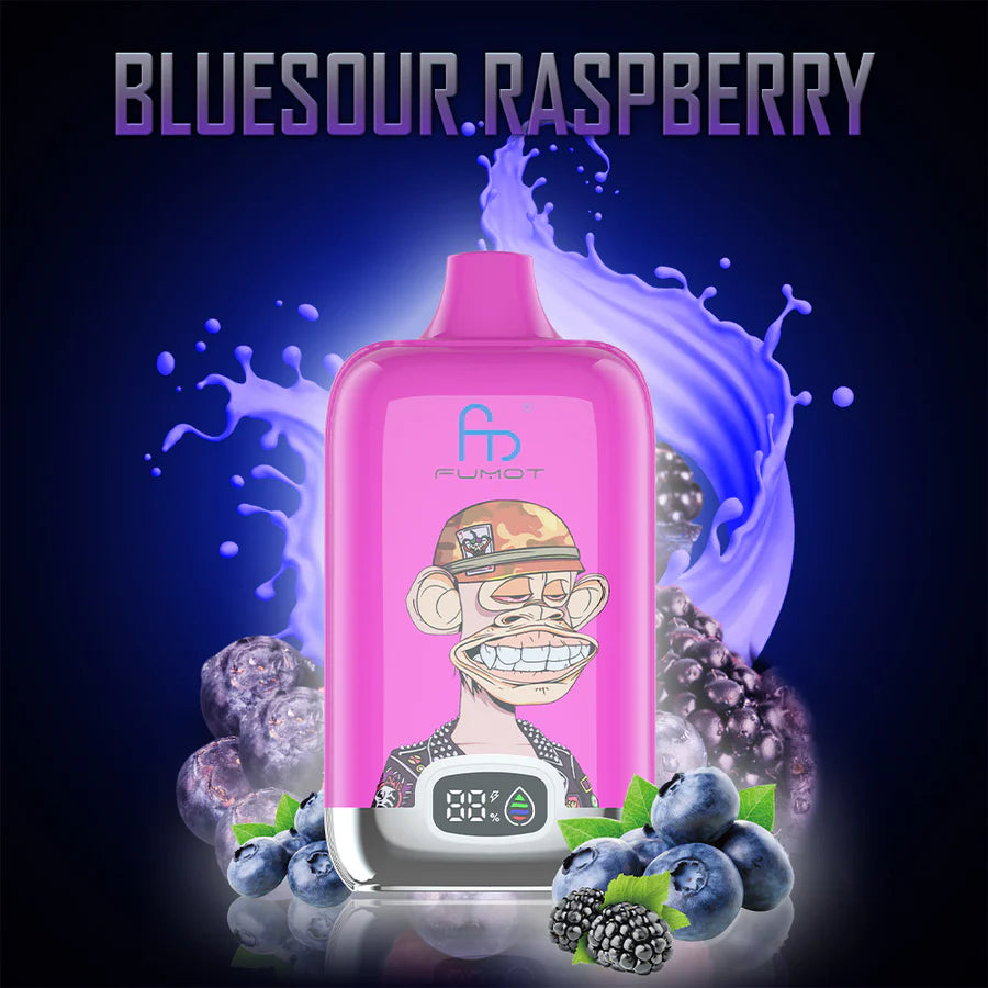 Fumot RandM Digital Box 12000 Disposable Vape 20mg Wholesale Bluesour Raspberry