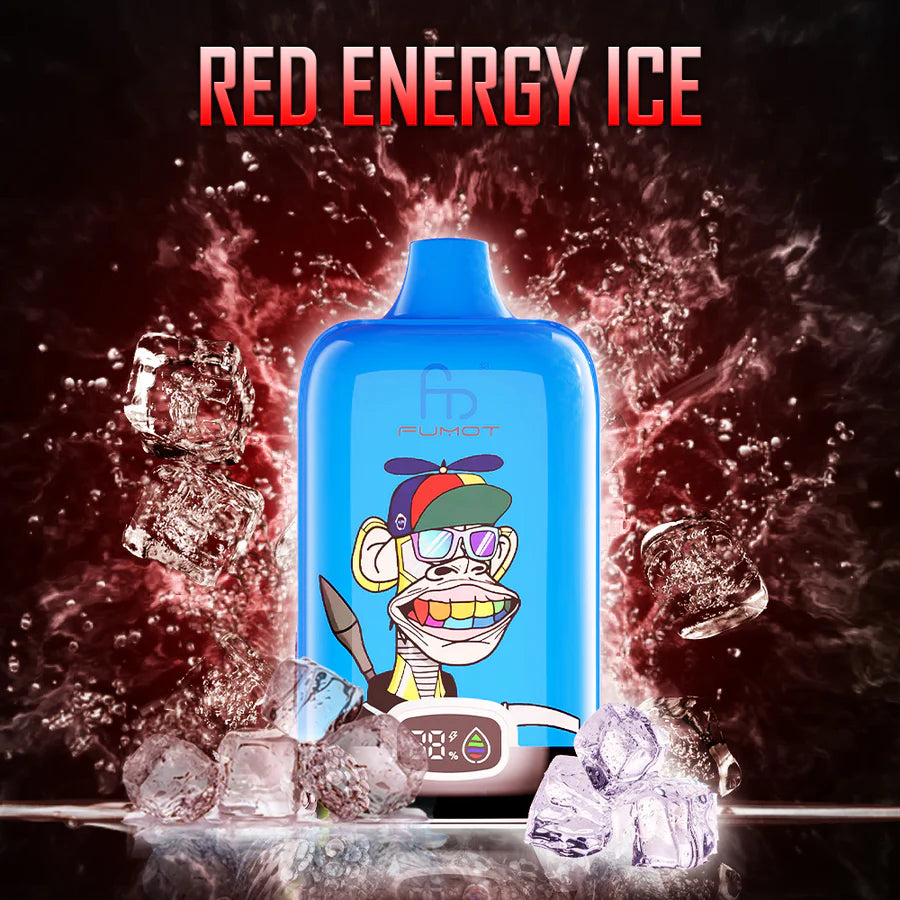Fumot RandM Digital Box 12000 Disposable Vape 20mg Wholesale Red Energy Ice