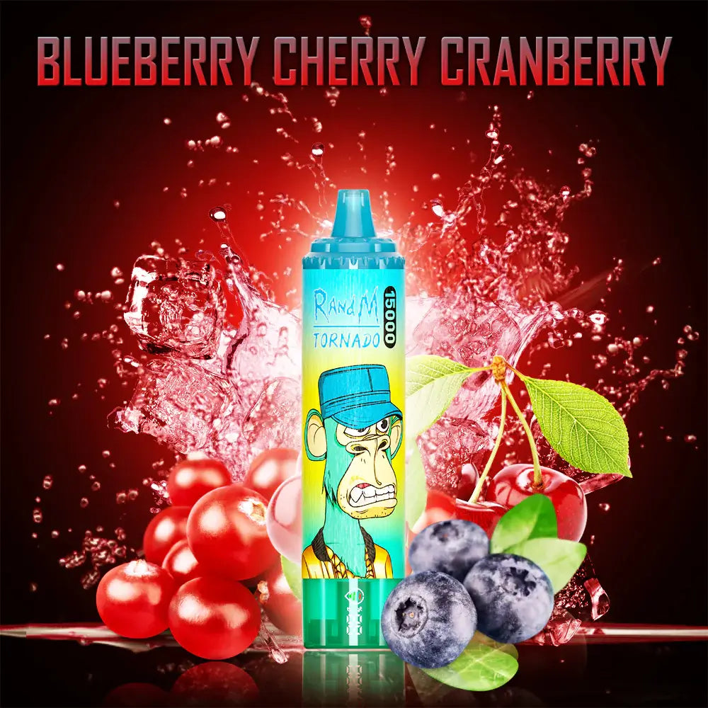 Fumot RandM Tornado 15000 15K Puffs Disposable Vape 20mg Blueberry Cherry Cranberry