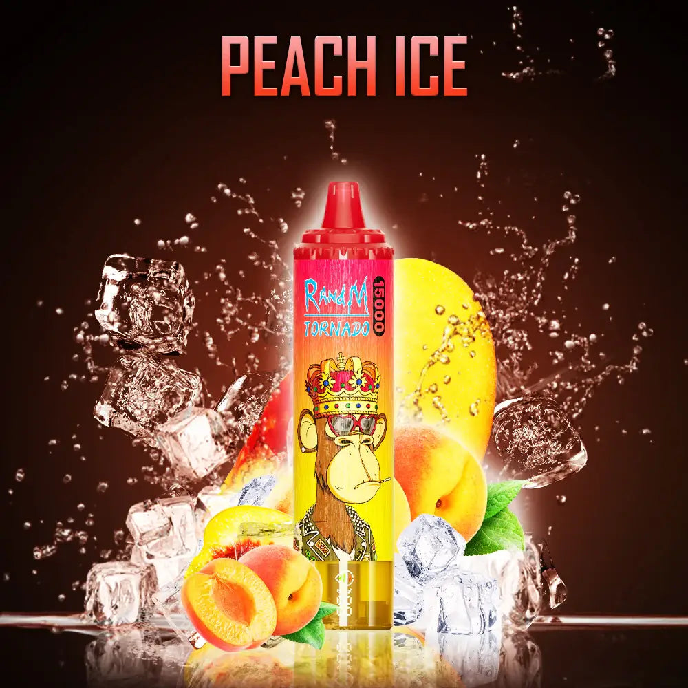 Fumot RandM Tornado 15000 15K Puffs Disposable Vape 20mg Peach Ice