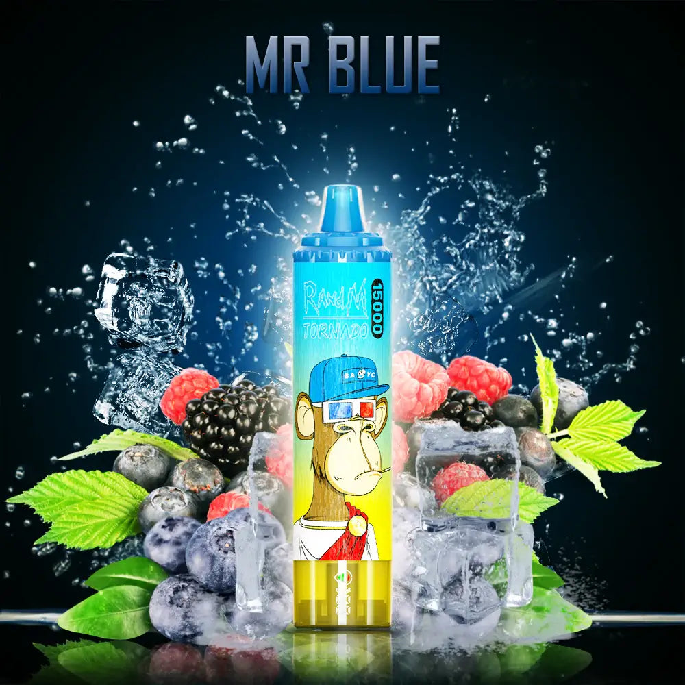 Fumot RandM Tornado 15000 15K Puffs Disposable Vape 20mg Wholesale Mr Blue
