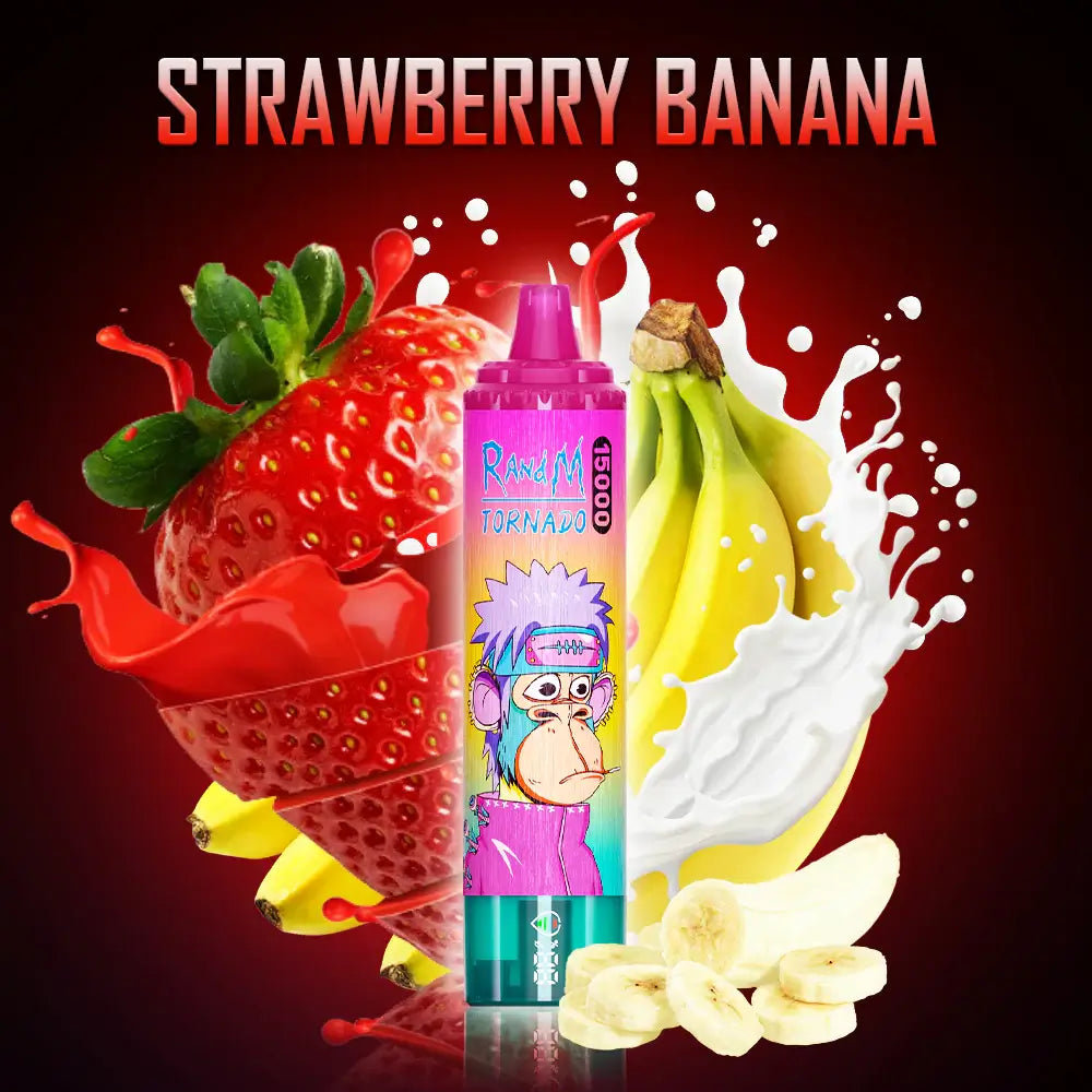 Fumot RandM Tornado 15000 15K Puffs Disposable Vape 20mg Wholesale  Strawberry Banana