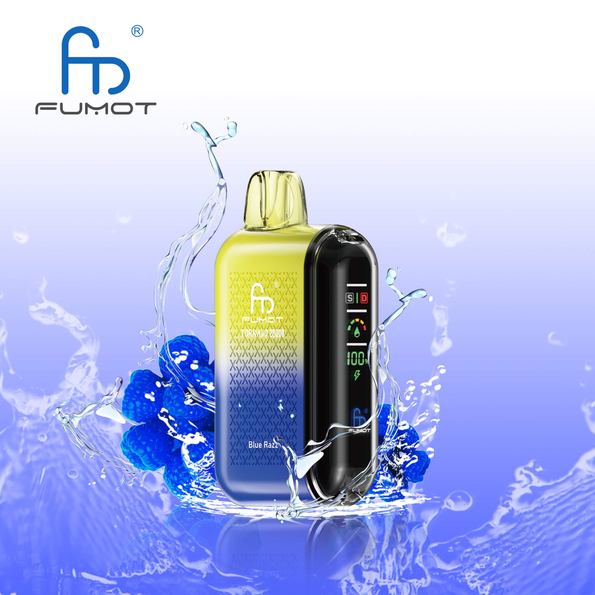 Fumot Tornado 20000 Dual Mesh Disposable Vape 20mg Blue Razz