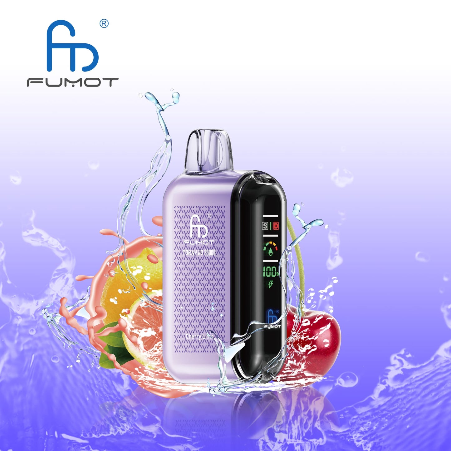 Fumot Tornado 20000 Dual Mesh Disposable Vape 20mg Cherry Lime