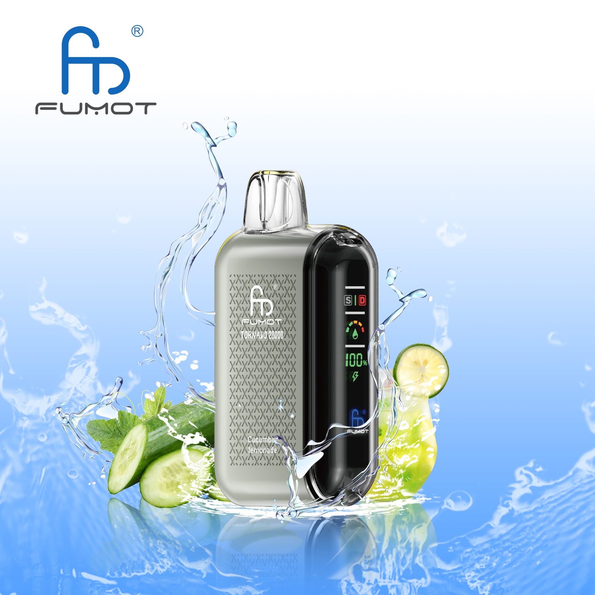 Fumot Tornado 20000 Dual Mesh Disposable Vape 20mg Cucumber Lemonade