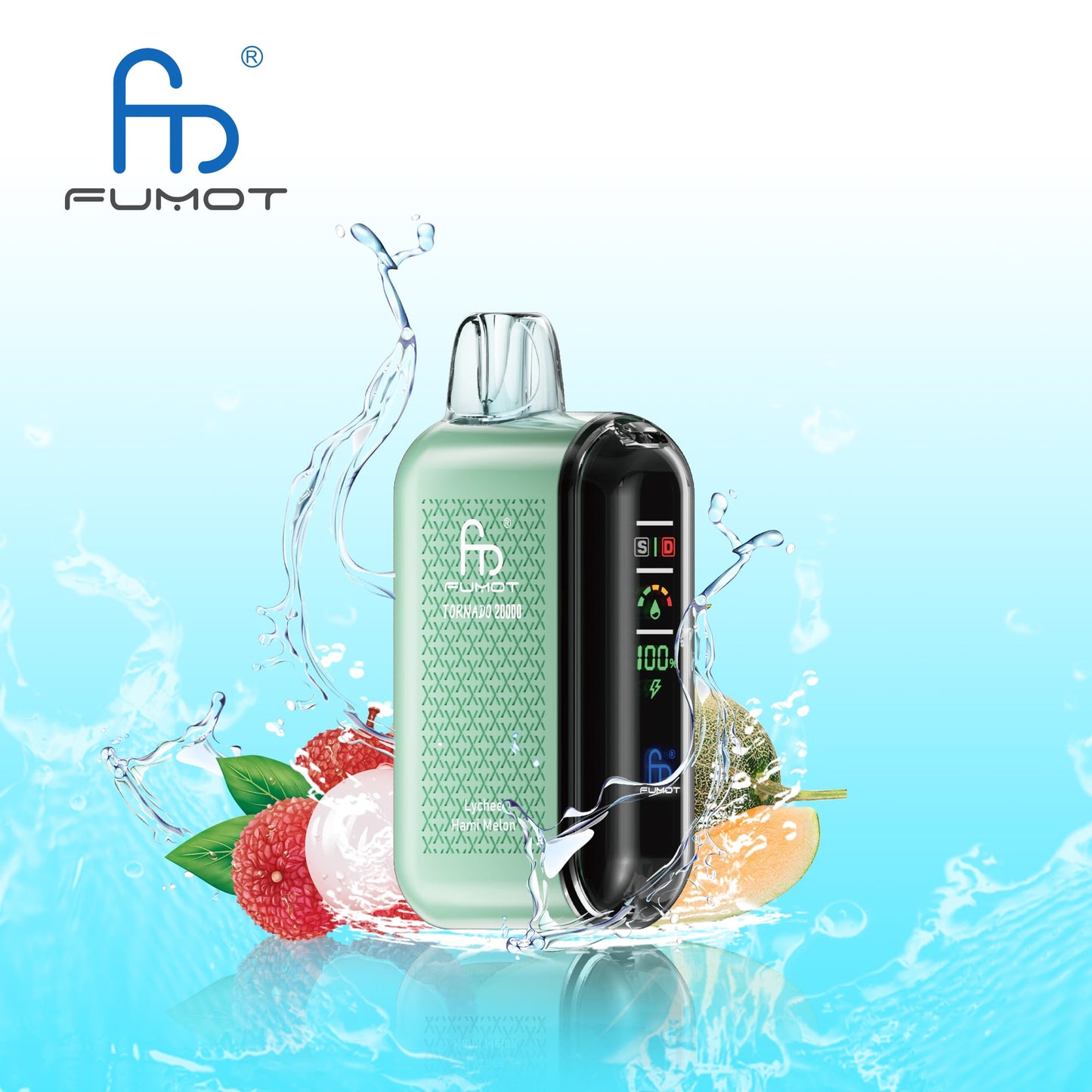 Fumot Tornado 20000 Dual Mesh Disposable Vape 20mg Lychee Hami Melon