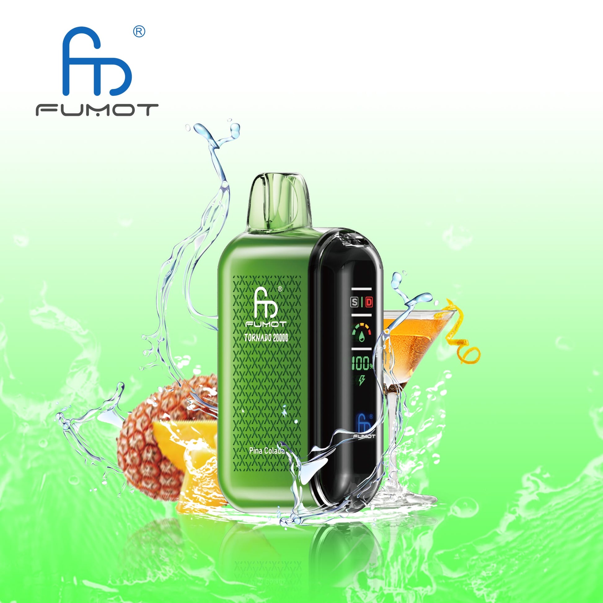  Fumot Tornado 20000 Dual Mesh Disposable Vape 20mg Wholesale Pina Colada