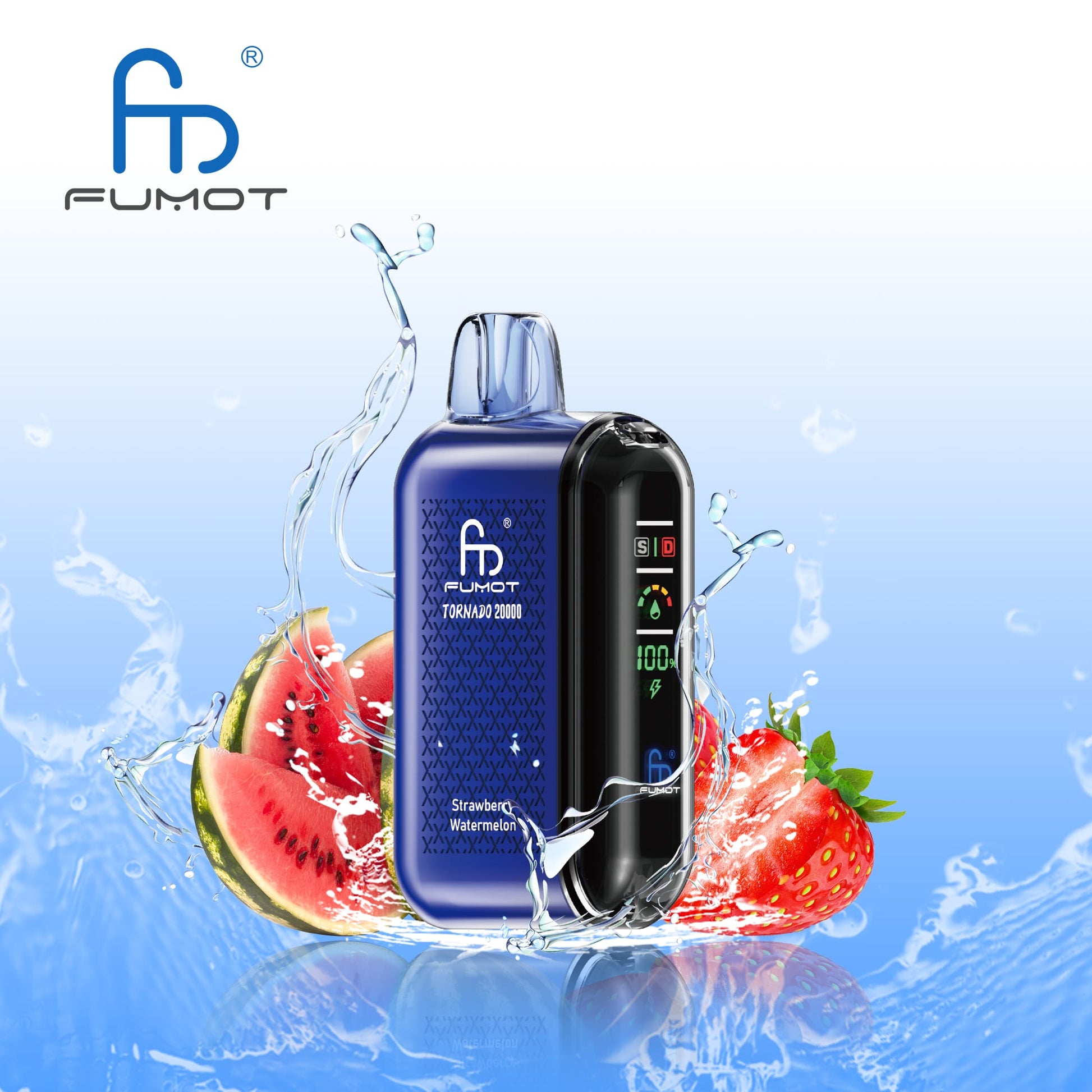  Fumot Tornado 20000 Dual Mesh Disposable Vape 20mg Wholesale Strawberry Watermelon