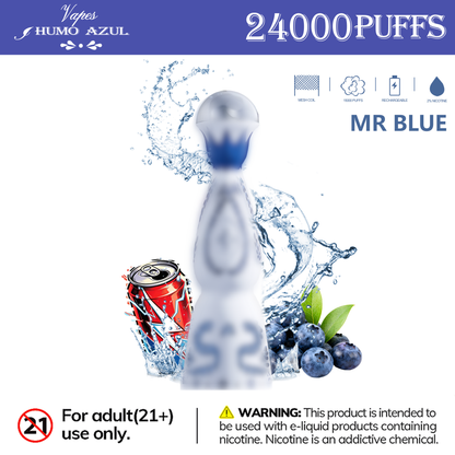 Humo Azul 24K 24000 Puffs Disposable Vape  Mr Blue