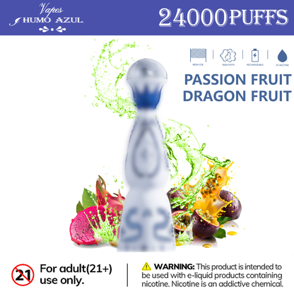 Humo Azul 24K 24000 Puffs Disposable Vape  Passion Fruit Dragon Fruit
