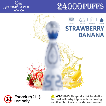 Humo Azul 24K 24000 Puffs Disposable Vape  Strawberry Banana