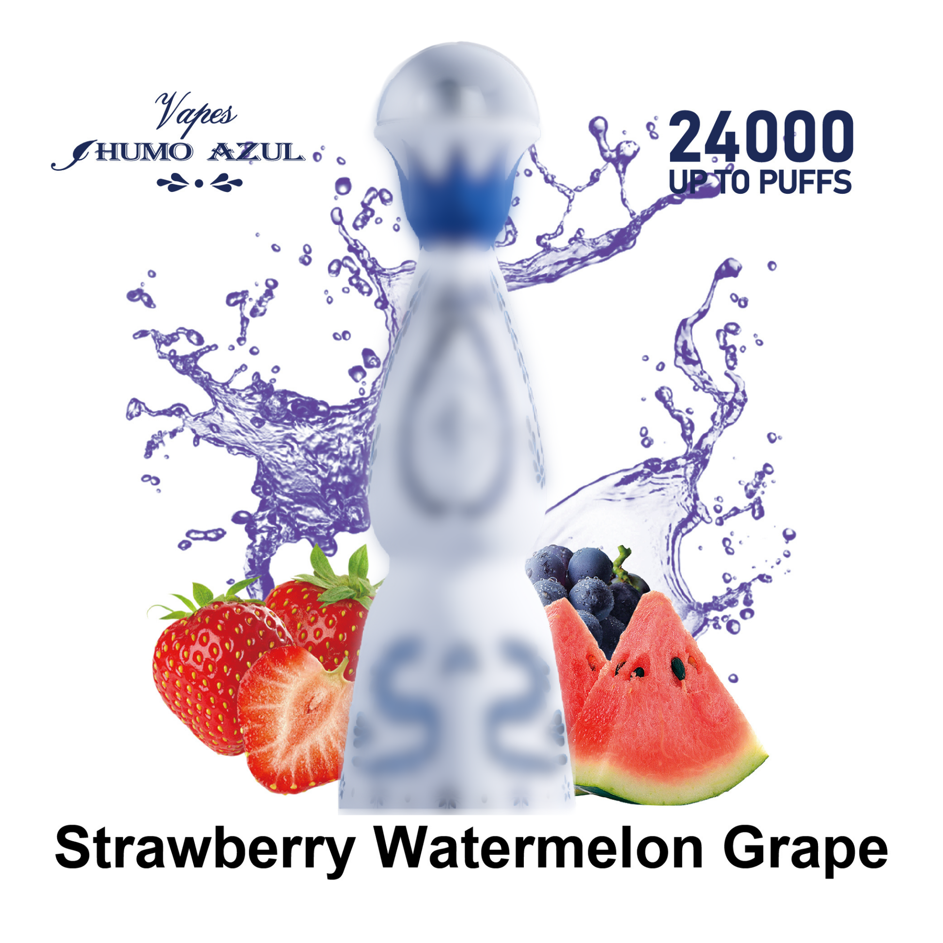 Humo Azul 24K 24000 Puffs Disposable Vape  Strawberry Watermelon Grape