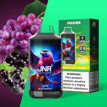 JNR Falcon 16000 16K Puffs Disposable Vape 20mg Wholesale Grape Blackcurrant