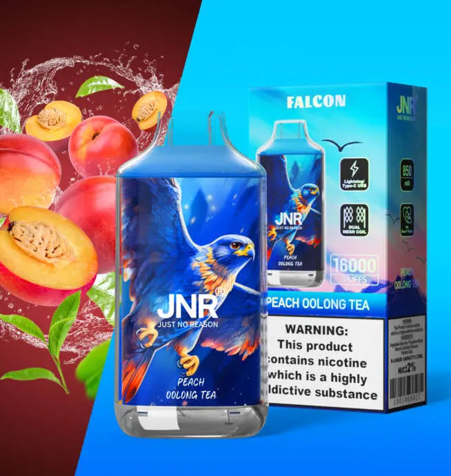JNR Falcon 16000 16K Puffs Disposable Vape 20mg Wholesale Peach Oolong Tea