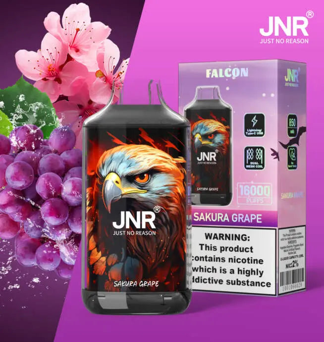 JNR Falcon 16000 16K Puffs Disposable Vape 20mg Wholesale Sakura Grape