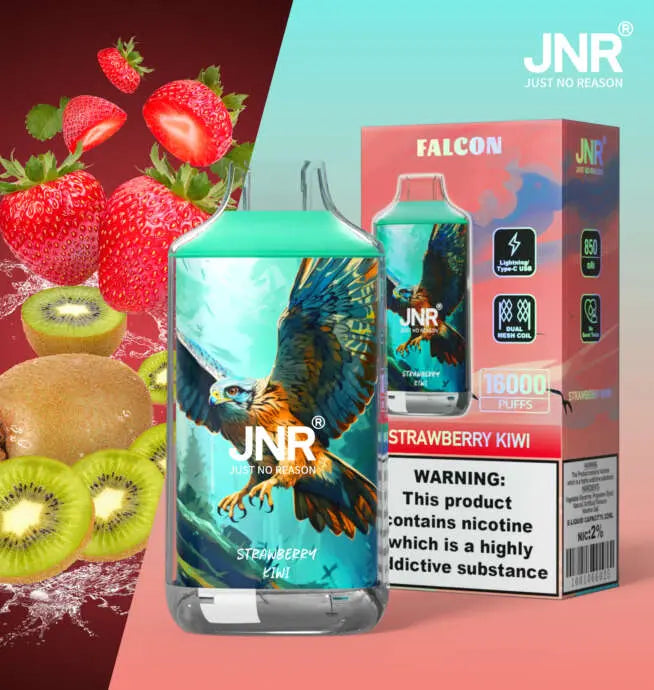 JNR Falcon 16000 16K Puffs Disposable Vape 20mg Wholesale Strawberry Kiwi