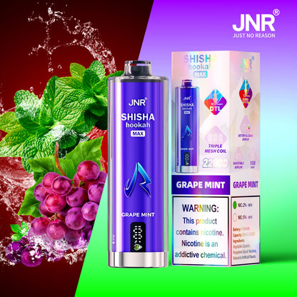 JNR Shisha Max 22K 22000 Puffs Disposable Vape 20mg  Airflow Grape Mint
