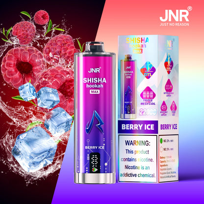 JNR Shisha Max 22K 22000 Puffs Disposable Vape 20mg  Berry Ice