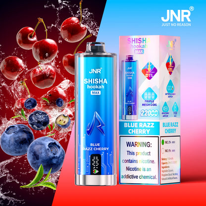 JNR Shisha Max 22K 22000 Puffs Disposable Vape 20mg Blue Razz Cherry