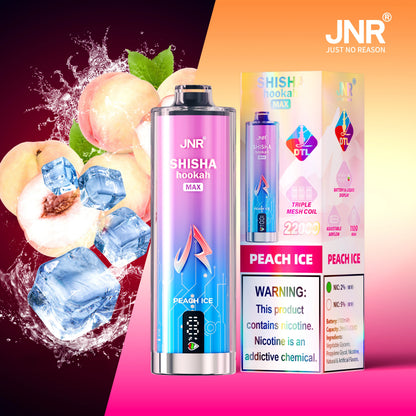 JNR Shisha Max 22K 22000 Puffs Disposable Vape 20mg  Peach Ice