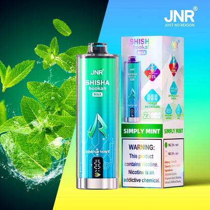 JNR Shisha Max 22K 22000 Puffs Disposable Vape 20mg  Simply Mint