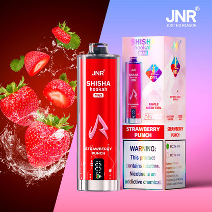 JNR Shisha Max 22K 22000 Puffs Disposable Vape 20mg  Strawberry Punch