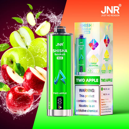 JNR Shisha Max 22K 22000 Puffs Disposable Vape 20mg  Two Apple