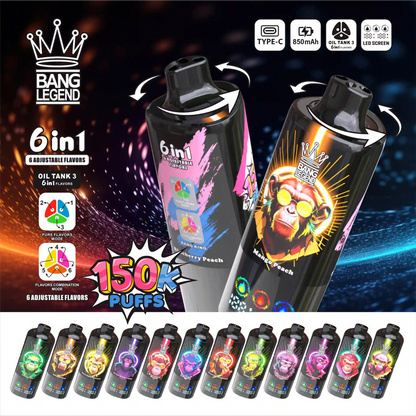 Bang Legend 150000 150K Puffs 6 in 1 Disposable Vape