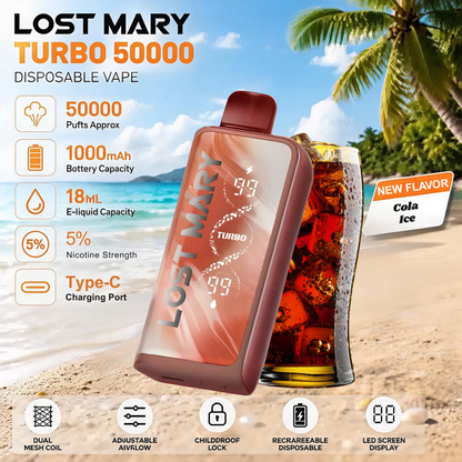Lost Mary MT50000 Turbo 50000 50K Puffs Disposable Vape 5% Wholesale Cola Ice