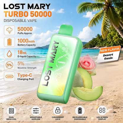 Lost Mary MT50000 Turbo 50000 50K Puffs Disposable Vape 5% Wholesale Desert Oasis