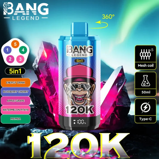 Bang Legend 120000 120K Puffs 5 in 1 Disposable Vape