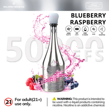 Solaris ARMAND DE BRIGNAC Champagne 50000 Puffs Disposable Vape Blueberry Raspberry