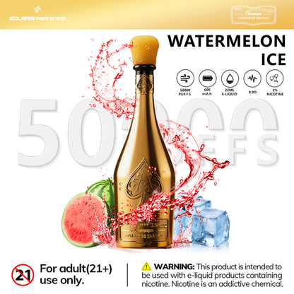 Solaris ARMAND DE BRIGNAC Champagne 50000 Puffs Disposable Vape Watermelon Ice