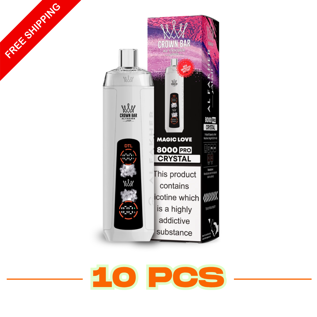 (10 PCS) AL Fakher Crown Bar Crystal 8000 8K Puffs Disposable Vape