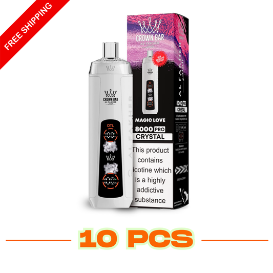 (10 PCS) AL Fakher Crown Bar Crystal 8000 8K Puffs Disposable Vape